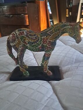 Multicolor Mosaic Horse Sculpture - Decorative Home Art